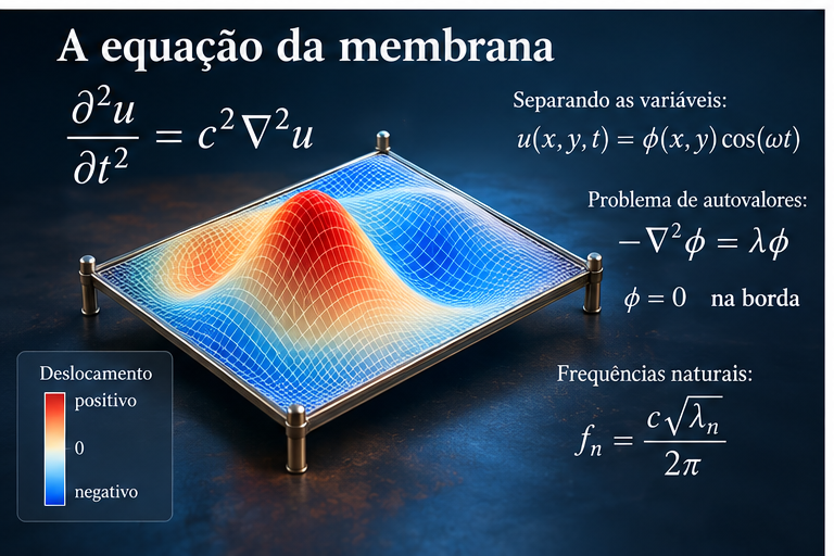 Equação de ondas e problema de autovalores de uma membrana vibrante